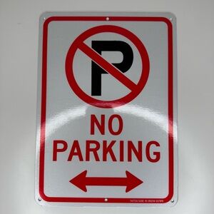 No Parking Sign with Red Border